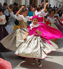 Javea Fiesta San Joan dancing in the street