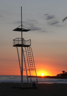 Javea Arenal beach at sunrise