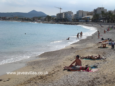 Javea La Grava beach - swimming at the port in Javea