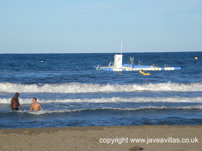 Swimming at Javea Arenal Beach